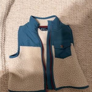 Blue and Cream Sherpa Vest